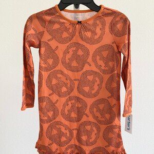 Carter's Toddler Girls Orange Jack-O'-Lantern Pumpkin Print Night Gown Size 5T